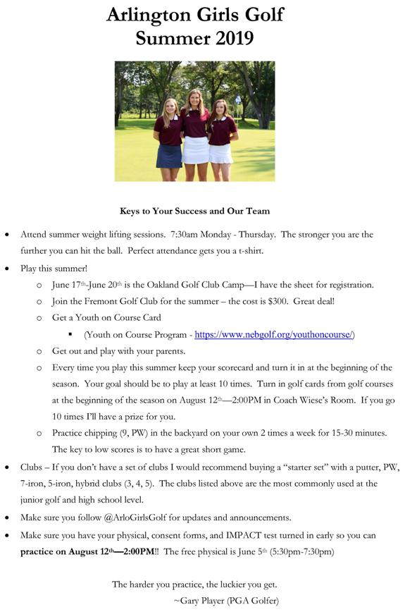 Arlington Public Schools Information on APS Summer Athletic Camps and